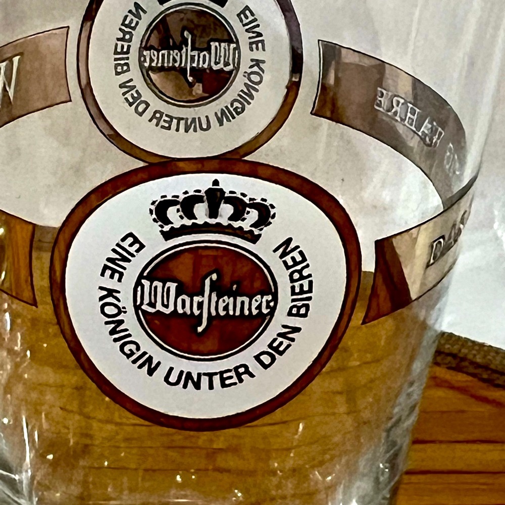 Warsteiner German Ale Glass Lager Stein 1970’s Vintage. 0.4L wine glasses.